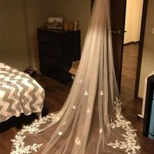 EllieWely Cathedral Length 1 Tier Lace Wedding Bridal Veil F13